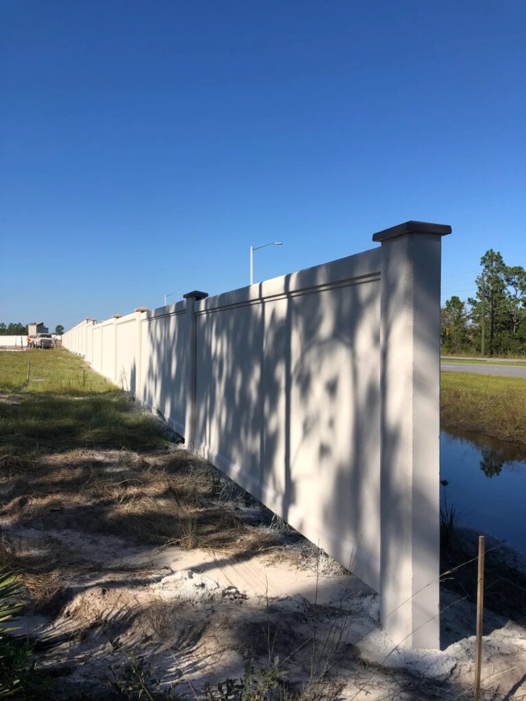 Precast privacy walls with water feature