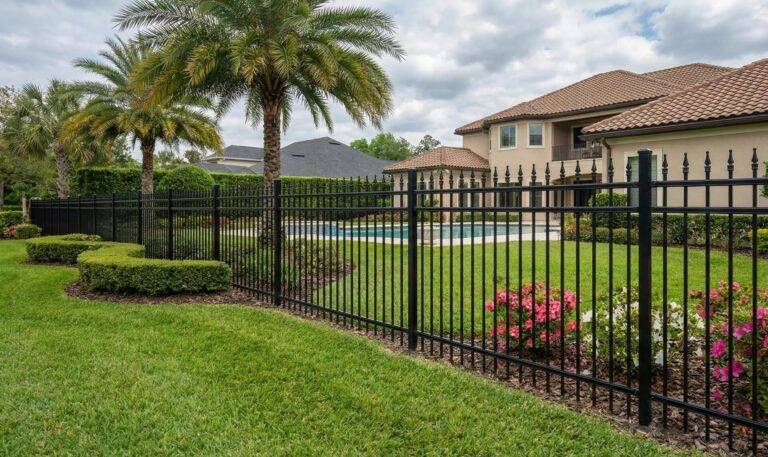 black aluminum fence residential pool Florida