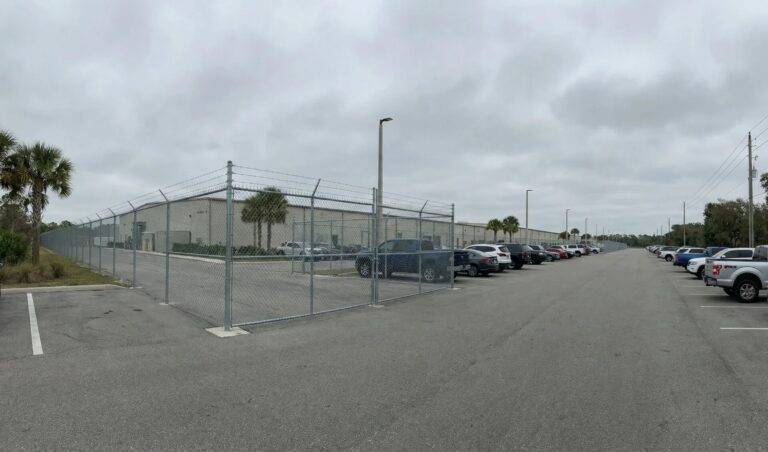 Galvanized chain link fence data center perimeter security Florida