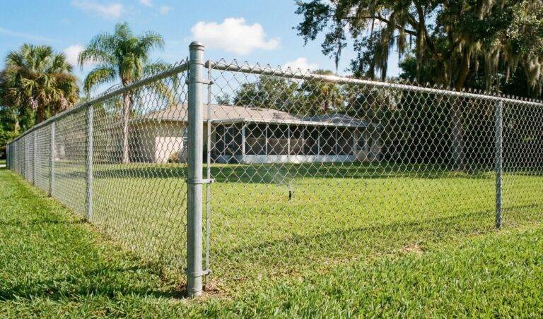 Galvanized chain link fence residential property Florida HOA