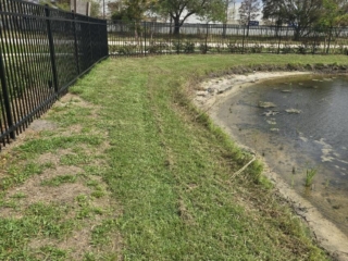 black-aluminum-fence-retention-pond-commercial-florida black aluminum fence retention pond commercial Florida