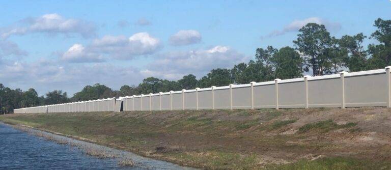 precast fence waterfront application